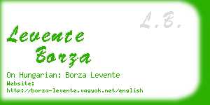 levente borza business card